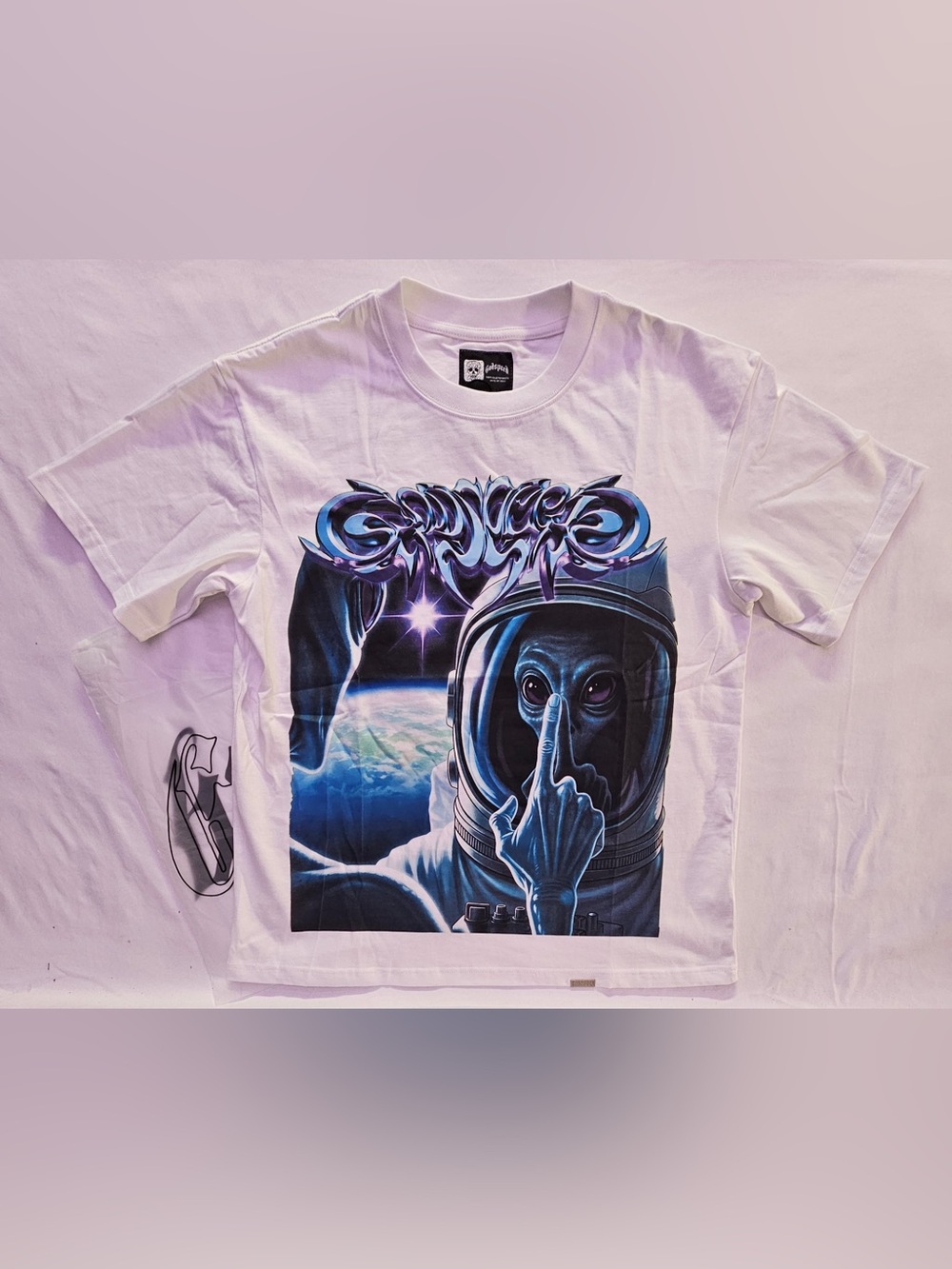Godspeed Graphic Alien Astronaut  Tee - White